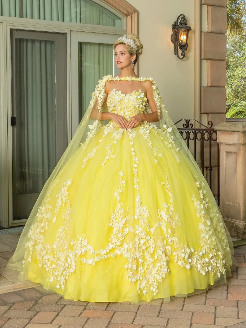 NEW YELLOW Evening Gown Floor Length Formal Elegant Stunning 1725